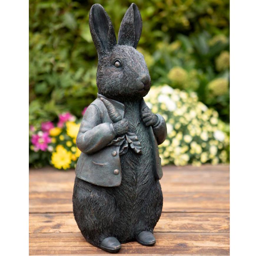 Vintage Beatrix Potter Style Character Master Rabbit Garden Ornament Statue - Large Size